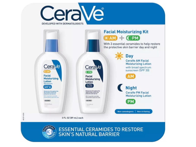 CeraVe Facial Moisturizing Am+Pm Kit, 3 fl oz/89 mL