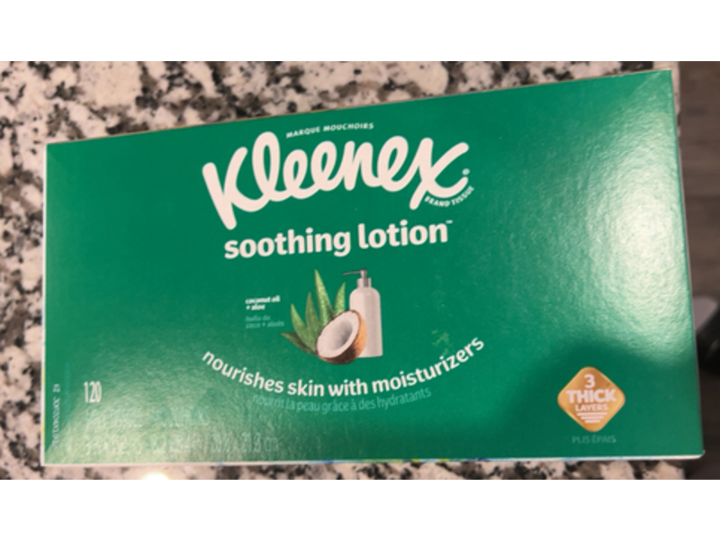Kleenex Soothing Lotion, Coconut Oil + Aloe, 120 Wipes