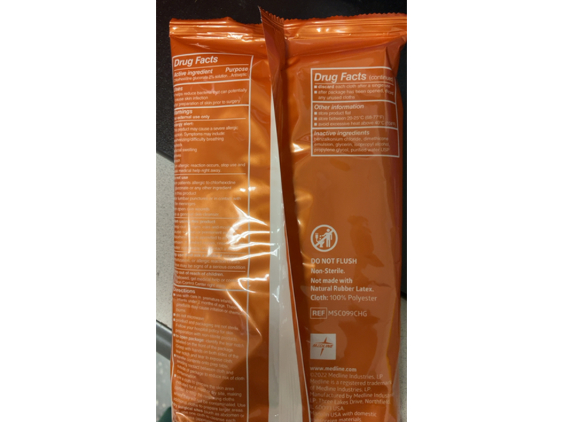 Medline ReadyPrep CHG 2% Chlorhexidine Gluconate Cloth, 6 Count
