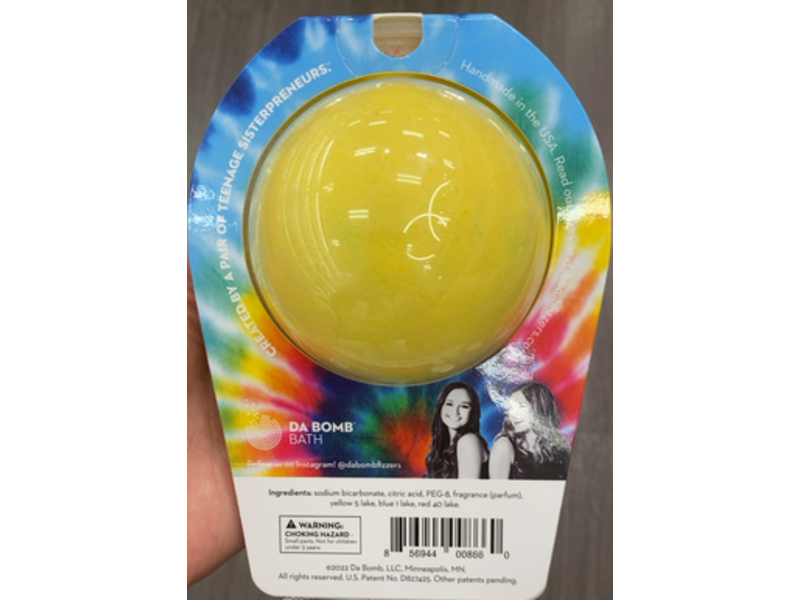 Da Bomb Tie Dye Yellow Bath Bomb, Passion Fruit, 7 oz,
