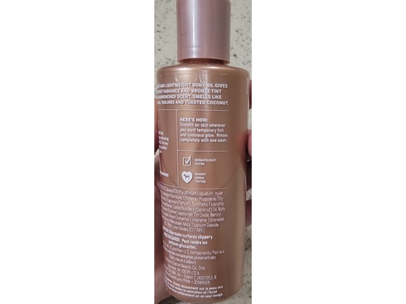 Pink Radiant Body Bronzer, Bronzed Coconut Tint, 8 fl oz/236 mL