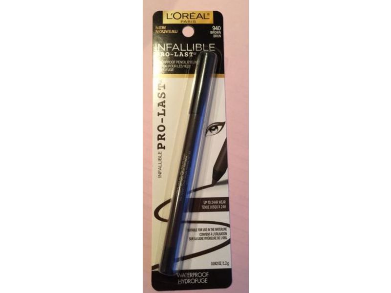 L'Oreal Paris Infallible Pro-Last Waterproof Pencil Eyeliner, Brown, 0.042 oz/1.2 g