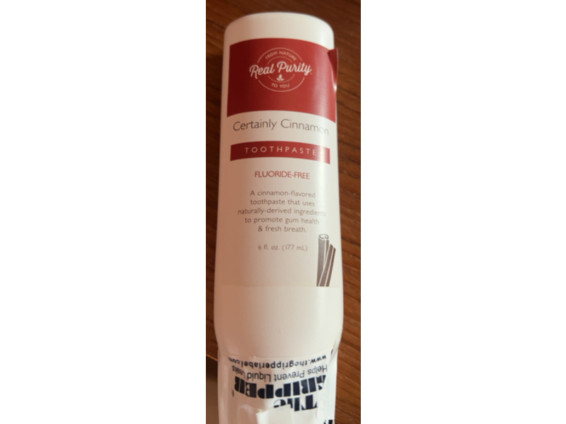 Real Purity Fluoride-Free Toothpaste, Certainly Cinnamon, 6 fl oz/177 mL