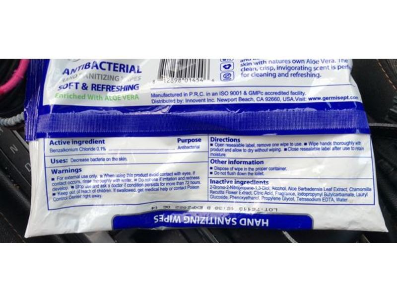 Germisept Antibacterial Hand Sanitizing Wipes, 3 Packs, 50 Count Each