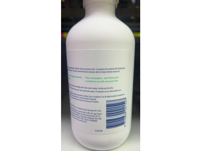 Ego Qv Face Gel Cleanser, Vitamin B5, 200 mL