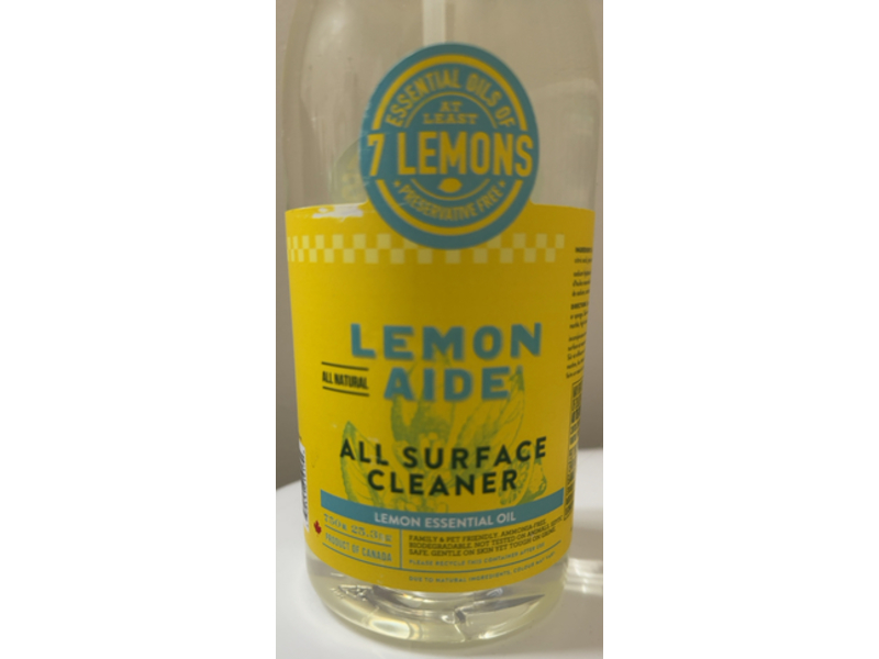 Lemon Aide All Surface Cleaner, Lemon Essential Oil, 25.3 fl oz/750 mL