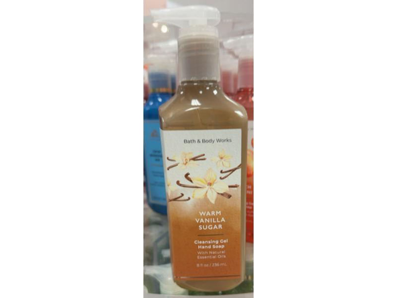 Bath & Body Works Warm Vanilla Sugar Cleansing Gel Hand Soap, Natural Essential Oils, 8 fl oz/236 mL
