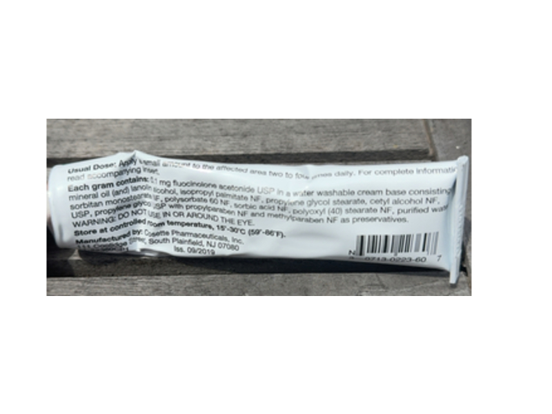 Fluocinolone Acetonide Cream 0.01%, 60 g, Cosette Pharmaceuticals (Rx)