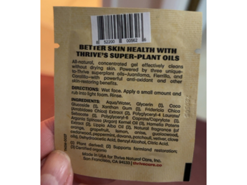 Thrive Skincare Face Wash, 2.5 mL