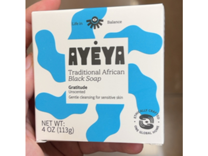 Ayeya Traditional African Black Soap, Gratitude, 4 oz/113 g