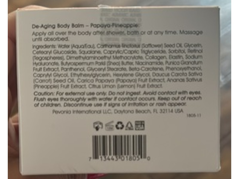 Pevonia De-Aging Body Balm, Papaya + Pineapple, 5 oz/150 g