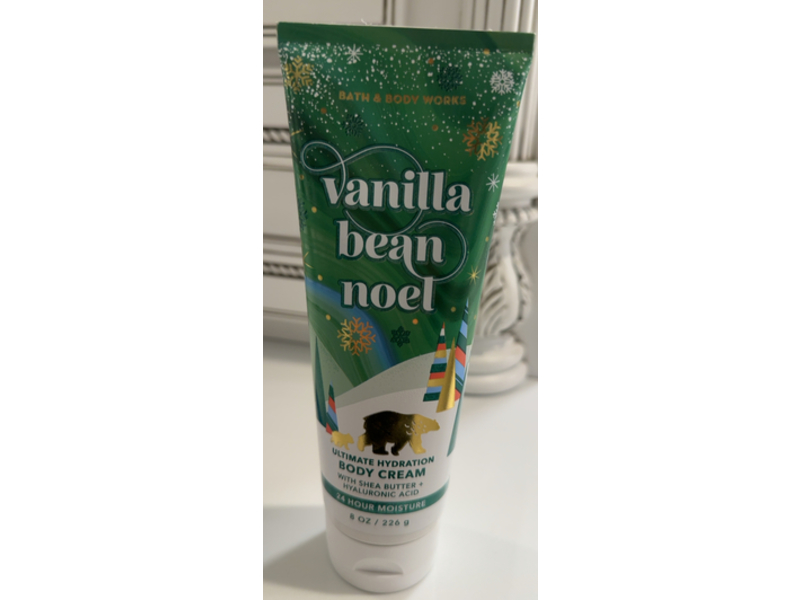Bath & Body Works Vanilla Bean Noel Ultimate Hydration Body Cream, Shea Butter + Hyaluronic Acid,8 oz/226 g