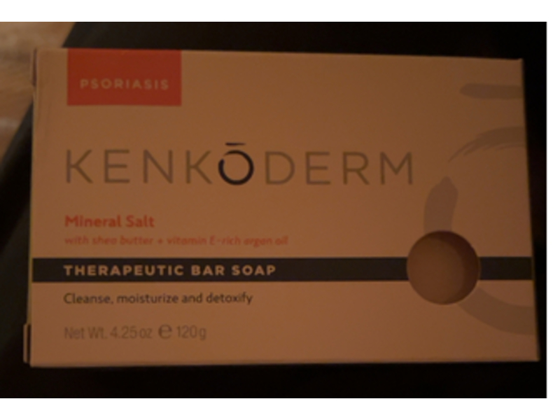 Kenkoderm Therapeutic Bar Soap, Mineral Salt, 4.25 oz/120 g