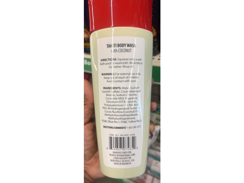 XtraCare Tahiti Body Wash, Coconut Long Lasting Scent, 13 fl oz/385 mL