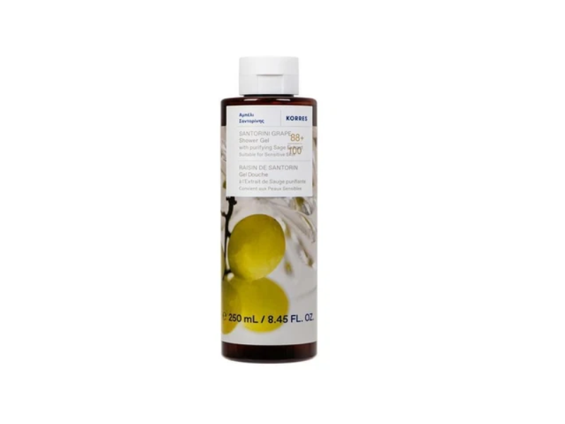 Korres Shower Gel, Santorini Grape, 8.45 fl oz/250 mL