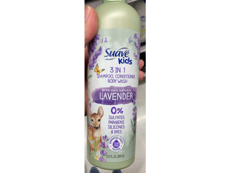 Suave Kids 3-In-1 Shampoo, Conditioner & Body Wash, Lavender, 16.5 fl oz/488 mL, Pack Of 2