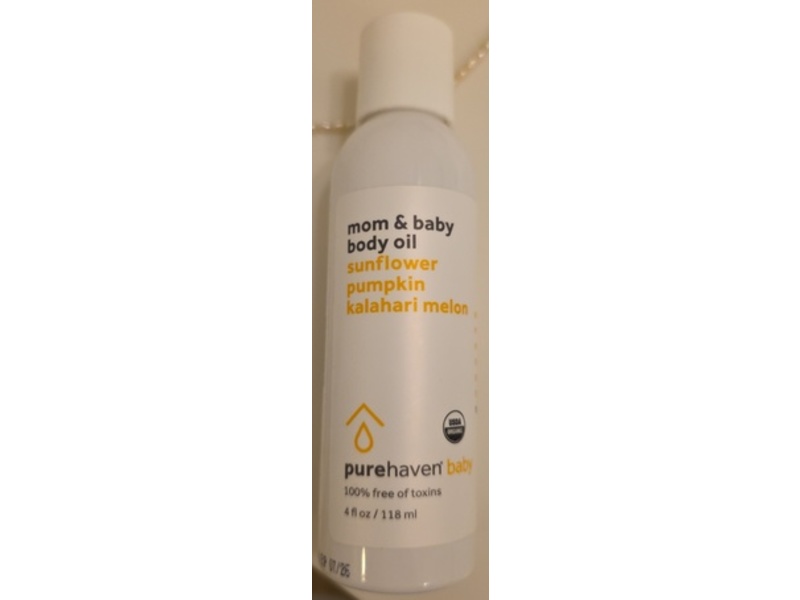 Purehaven Baby Mom & Baby Body Oil, Sunflower + Pumpkin + Kalahari Melon, 4 fl oz/118 mL