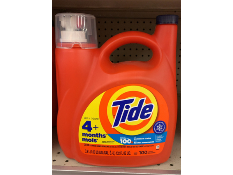 Tide Laundry Detergent,Clean Breeze, 100 Loads, 132 fl oz/3.9 L