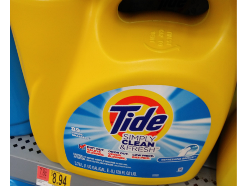 Tide Simply Clean & Fresh Laundry Detergent, Refreshing Breeze, 89 loads, 128 fl oz/3.78 L