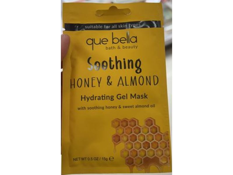 Que Bella Soothing Hydrating Gel Mask, Honey & Almond, 0.5 oz/15 g