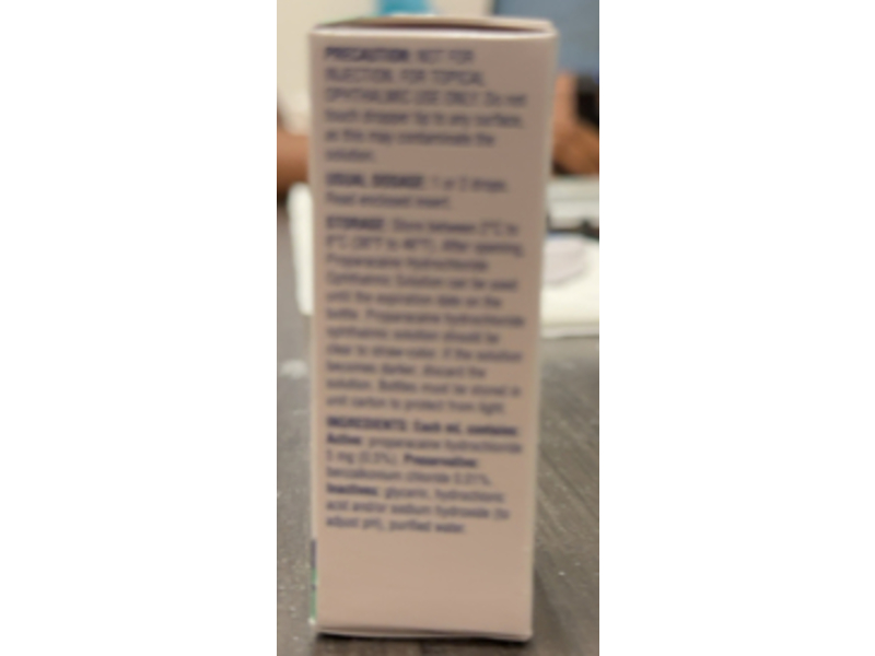 Proparacaine Hydrochloride Ophthalmic Solution 0.5%, 15 mL, Sandoz (Rx)