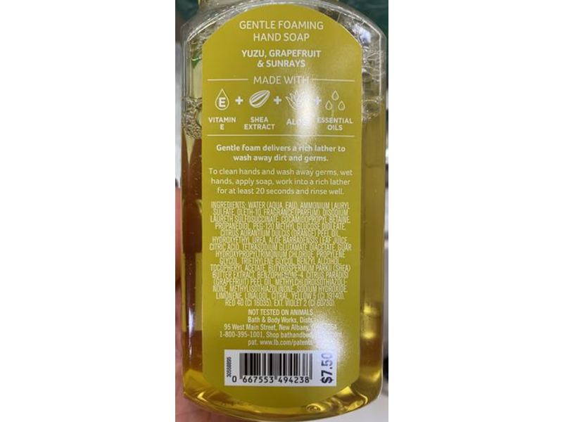 Bath & Body Works Gentle Foaming Hand Soap, Sunshine & Lemons, 8.75 fl oz/259 mL