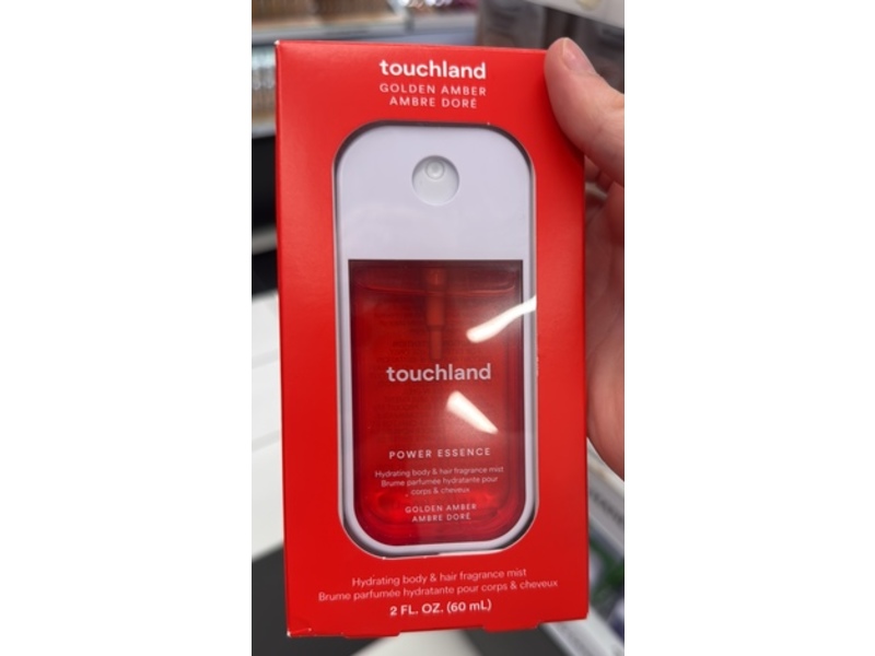 Touchland Power Essence Hydrating Body & Hair Fragrance Mist, Golden Amber, 2 fl oz/60 mL