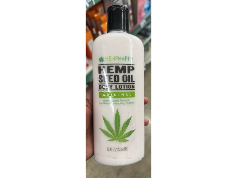 HempHappy Body Lotion, Hemp Seed Oil, Original, 12 fl oz/355 mL