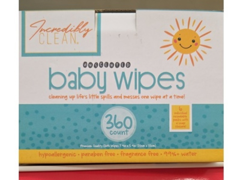 Incredibly Clean Baby Wipes, Unscented, 360 Count