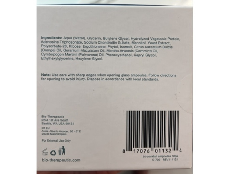 Bio-Therapeutic Bt-Cocktail Ampoules, 0.07 fl oz/2 mL, 10 Count