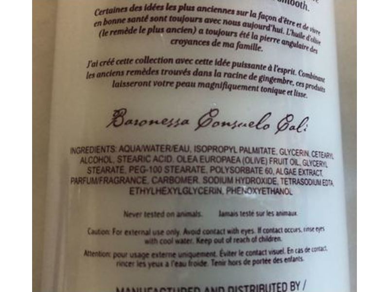 Cali Cosmetics Oliva Farmacia Body Lotion, 8.5 fl oz/250 ml