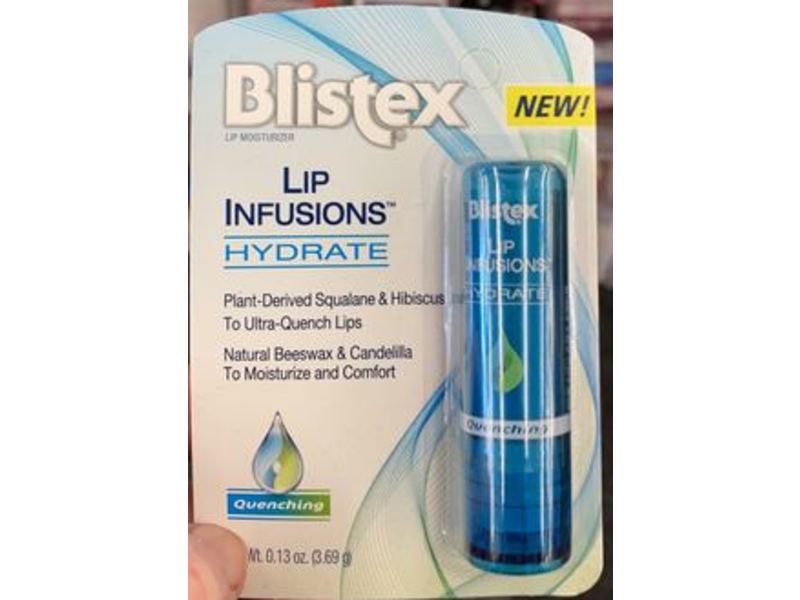 Blistex Lip Infusions Hydrate Lip Moisturizer, Quenching, 0.13 oz/3.69 g