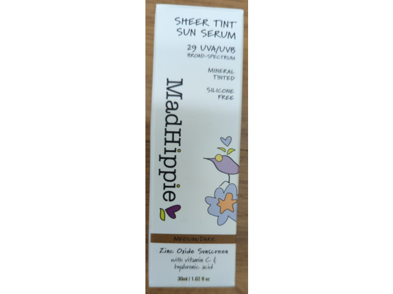 Mad Hippie Sheer Tint Sun Serum, Medium/Dark, SPF 29, 1.02 fl oz/30 mL