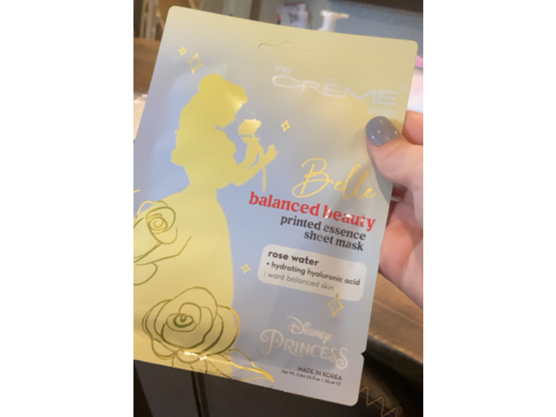 The Creme Shop Belle Balanced Beauty Print Essence Sheet Mask, Rose Water, 0.84 fl o/25 mL