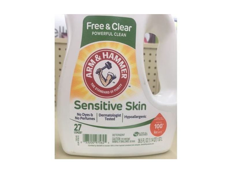Arm & Hammer Sensitive Skin Liquid Laundry Detergent, Free & Clear, 27 loads, 36.5 fl oz/1.07 L