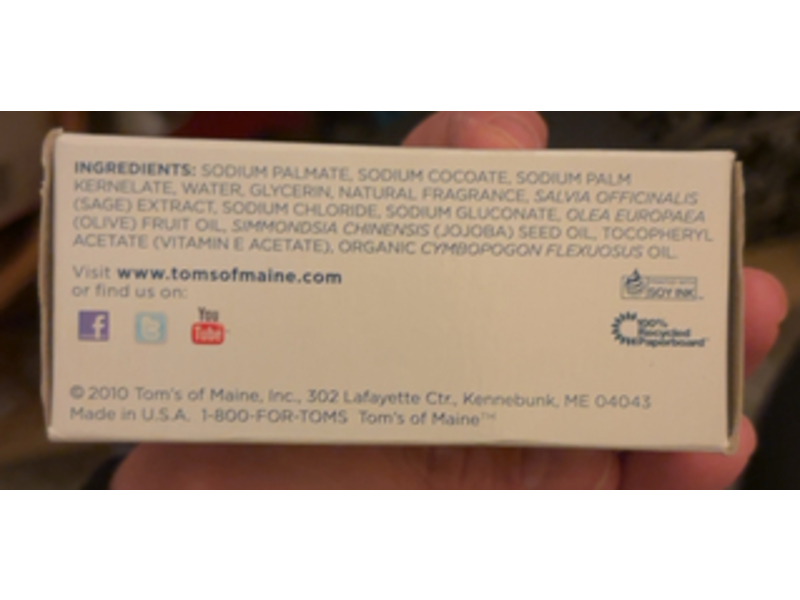 Tom's Of Maine Deodorant Beauty Bar, 4 oz/113 g