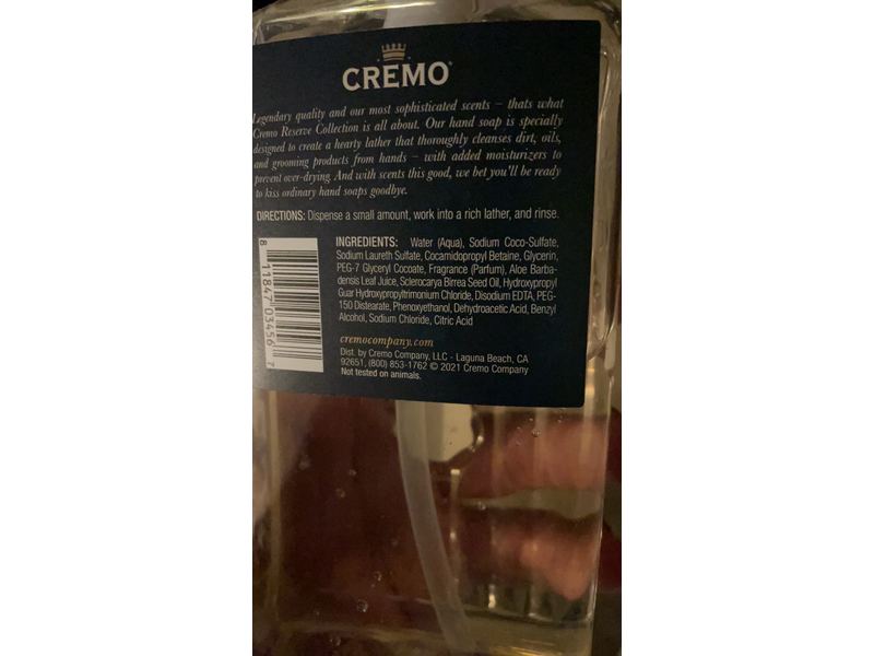 Cremo Moisturizing Hand Soap, 13.5 fl oz/400 mL