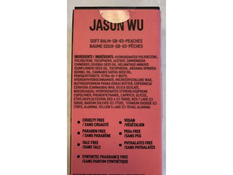 Jason Wu Soft Balm Lip Balm, 03 Peaches, 0.37 fl oz/11 mL