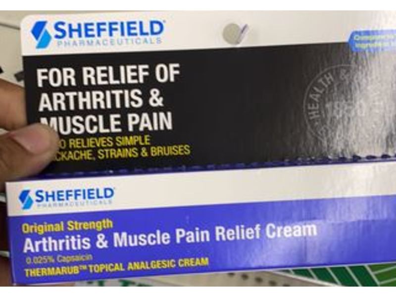 Sheffield Pharmaceuticals Arthritis & Muscle Pain Relief Cream, Original Strength, 1.5 oz/4.3 g