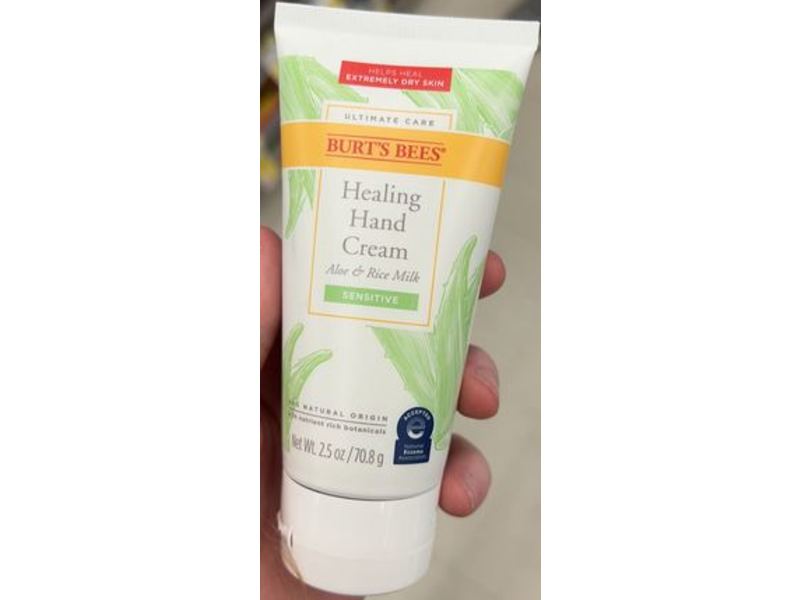 Burt's Bees Healing Hand Cream, Aloe & Rice Milk, Sensitive, 2.5 oz/70.8 g