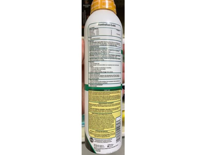 Australian Gold Continuous Spray Sunscreen With Insect Repellent, SPF 30, 5.6 oz/159 g