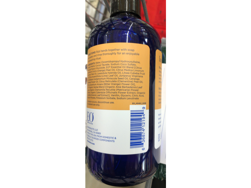 EO Orange Mild & Balancing Hand Soap, Blossom & Vanilla, 12 fl oz/355 mL