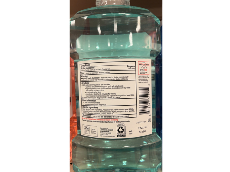 Listerine Clinical Solutions Enamel Strength Mouthwash, Alpine Mint, 33.8 fl oz/1 L