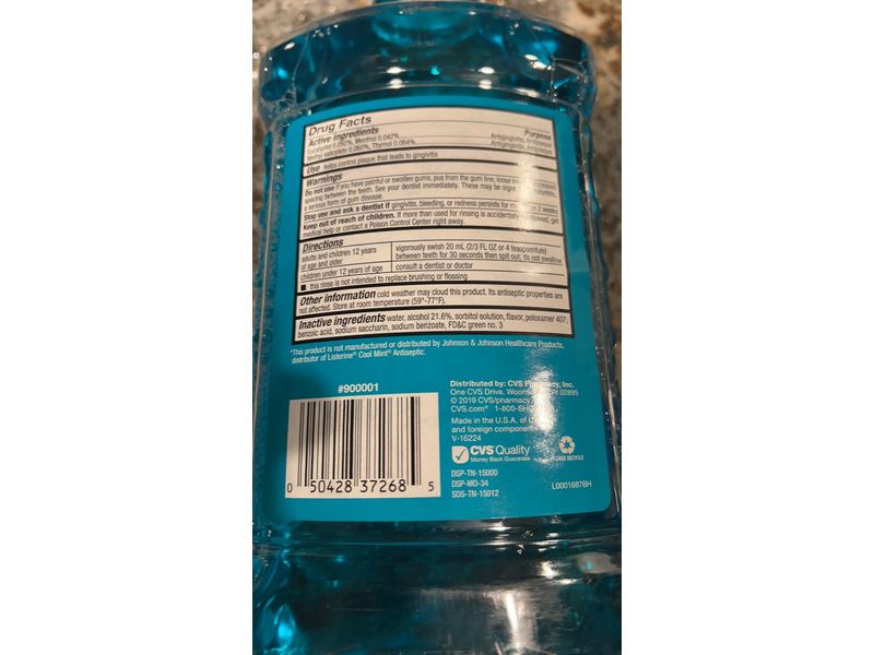 CVS Health Antiseptic Mouthwash, Blue Mint, 50.7 fl oz/1.5 L