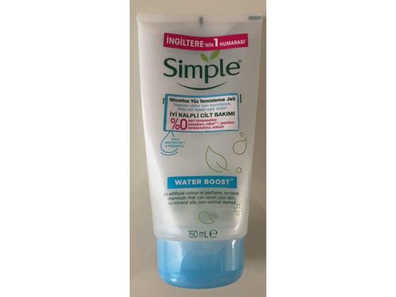 Simple Water Boost Micellar Facial Gel Wash, 150 mL