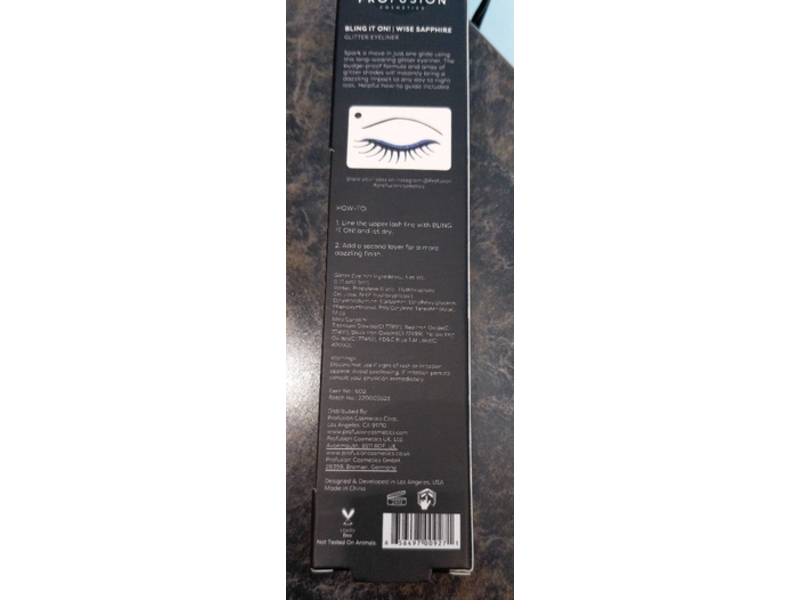 Profusion Cosmetics Bling It On Glitter Eyeliner, Wise Sapphire, 0.1 fl oz/2.5 mL