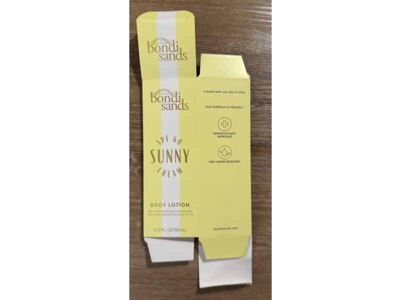 Bondi Sands Sunny Cream Body Lotion, SPF 60, 5.07 fl oz/150 mL