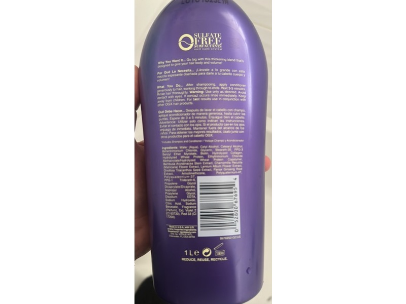 Ogx Biotin & Collagen Conditioner, 33.8 fl oz/1 L