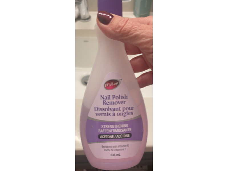 Pur-est Strengthening Nail Polish Remover, Acetone & Vitamin E, 236 mL