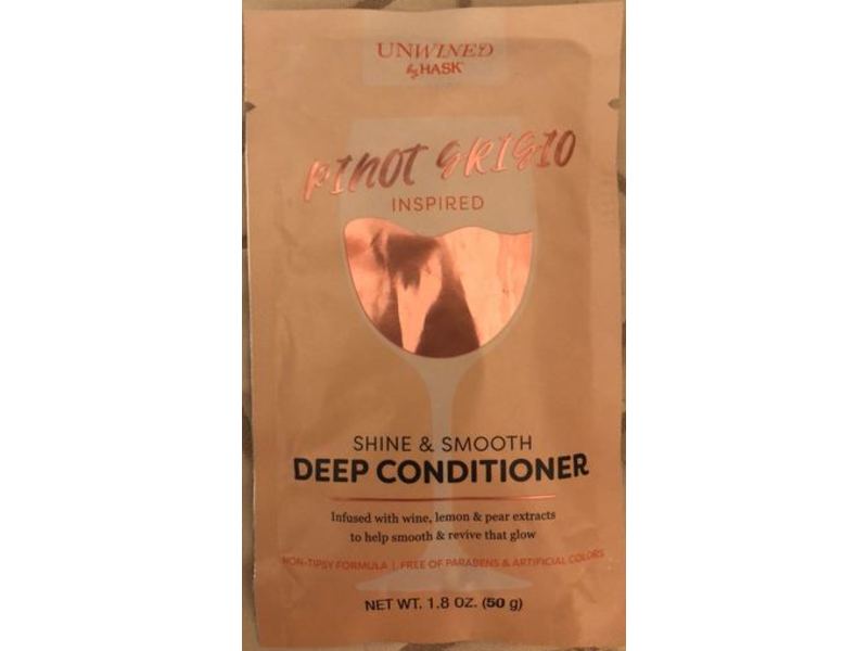 Unwined By Hask Pinot Grigio Inspired, Shine & Smooth Deep Conditioner, 1.8 oz / 50 g